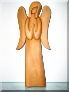 Soška, ​​Anjel strážny V., výška 25 cm | drevený anjel strážny