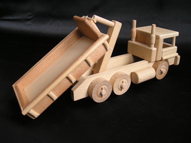 Drevené nákladné auto s kontejnerom | drevené hračky