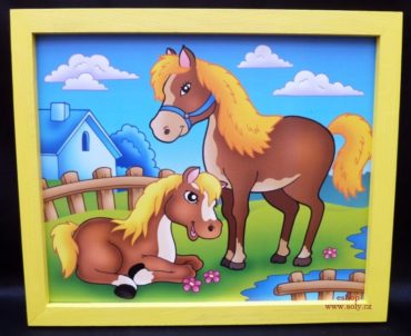 Koník a žriebätko | detské maľované obrázky na stenu