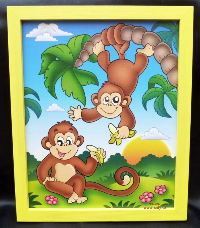 Opičky, opička | detské maľované obrázky na stenu