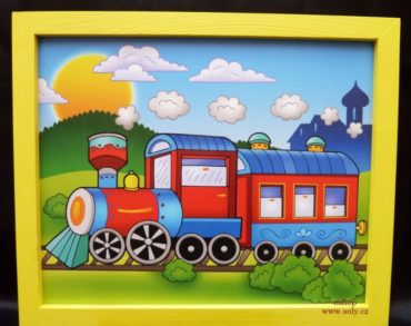 Vláčik, vlak, lokomotíva, rušen, železnice, koľaje| detské maľované obrázky na stenu