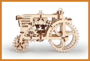 Traktor drevené puzzle, 3D technická stavebnice hračka