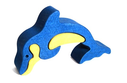 Delfín drevené detské skladacie puzzle | drevené hračky