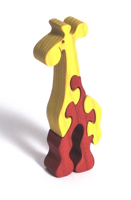 Žirafa zvieratá z afriky drevené detské skladacie puzzle | drevené hračky