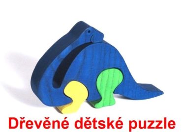 Brontosaurus drevené detské skladacie puzzle | drevené hračky