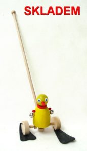 Hračky na tyči | drevená kačička pre deti začínajúcich chodiť