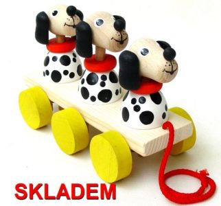 Ťahacia drevená hračka psík, pes