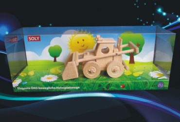 Poľnohospodársky nakladač Bobík, buldozer, drevená hračka
