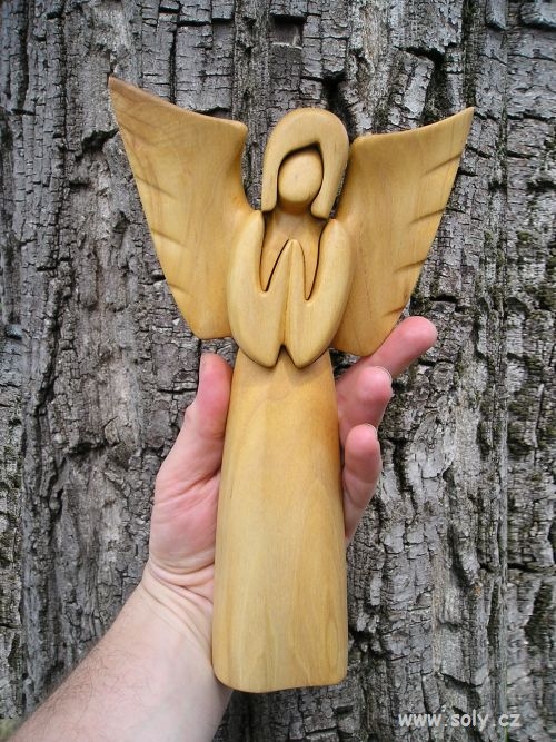 Drevený anjel soška, figurka, plastika | drevené darčeky