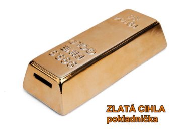 Pokladnička, pokladnička pre deti zlatá tehla, tehlička, cihla