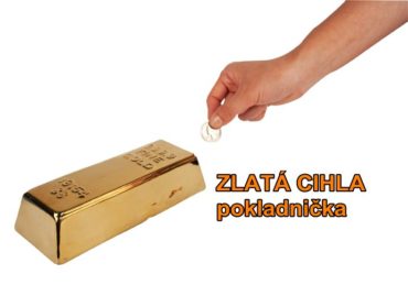 Pokladnička, pokladnička pre deti zlatá tehla, tehlička, cihla