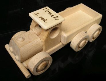 Drevené hračky, nákladné auto + buldozér