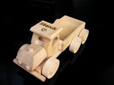 Drevené hračky, nákladné auto + buldozér