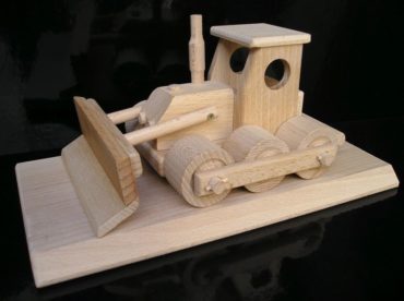 Buldozér - drevená hračka