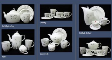 Český porcelán s autorským motívom anjelika, kanvičky, hrnčeky, šálky