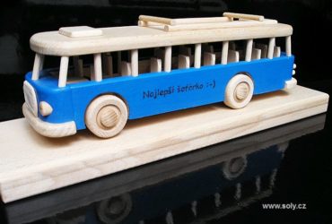 Autobus RTO | drevená hračka, drevený darček, červený