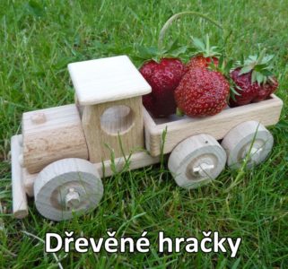 Drevené hračky, nákladné auto + buldozér