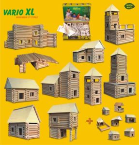 Stavebnica z dreva pre 17 rôznych budov a domov | drevené kocky
