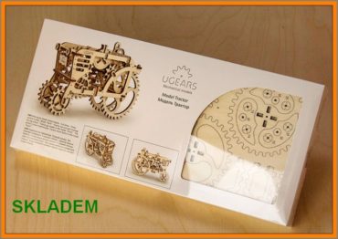 Traktor drevené puzzle, 3D technická stavebnice hračkaz dreva, drevené hračky