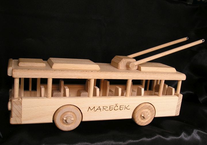 Trolejbusy drevené hračky, drevené darčeky