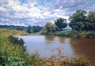 priroda krajina rieka reprodukcie obrazov drevené ramy