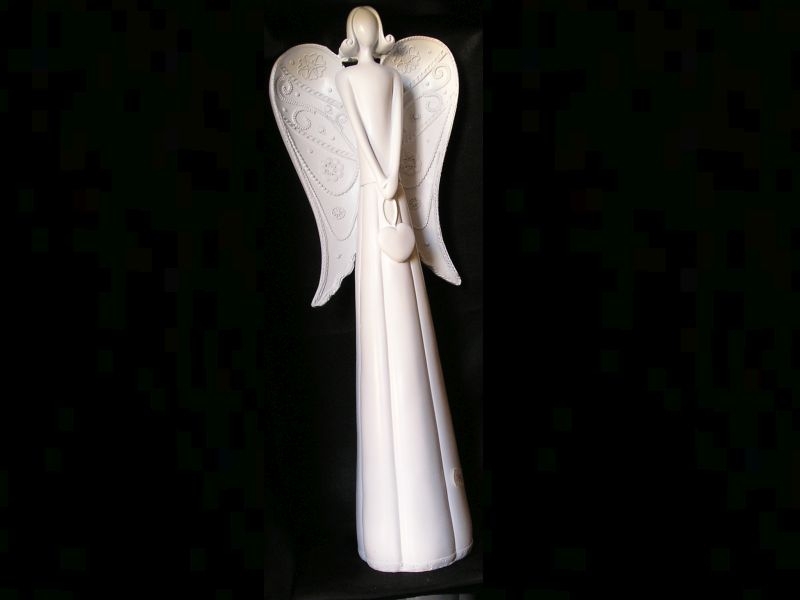 40 cm vysoký biely anjel, bytové dekorácie
