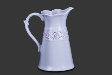 Biela váza dzana, dekoračná keramika