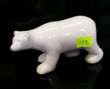 Biely keramický medveď, dekorácie darček