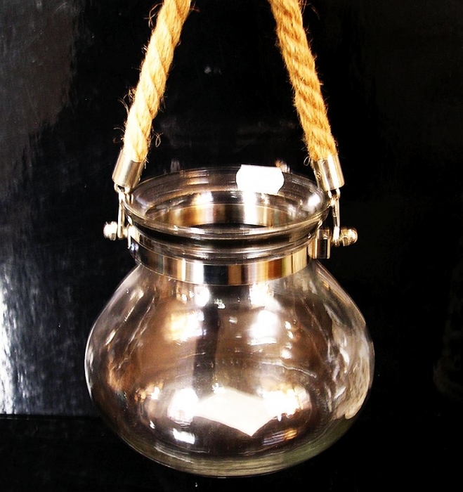 Číra strieborná závesná lampáš, dekoračné sklo, lampa