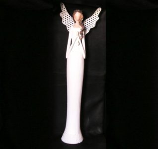 Veľký biely anjel soška dekorácie 40 cm