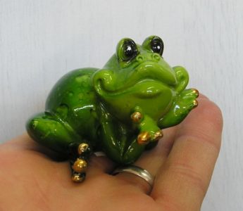 žaba | zelená žabka dekorácie figúrka keramika