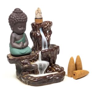 Kadidelnica Budha soška s tečúcim dymom