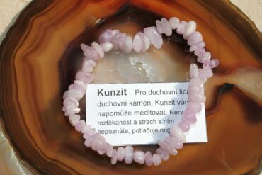 Náramok kunzit minerál krištáľ
