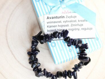 Avanturín modrý - náramok minerál význam