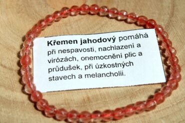 Kremen jahodový 4mm dámske náramky z minerálov a kameňov