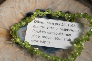 Náramok olivín minerál krištáľ