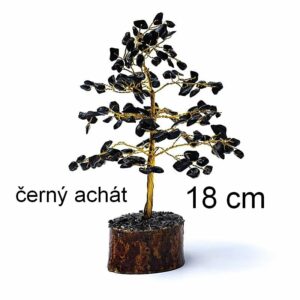 Stromček šťastia ČIERNY ACHÁT kryštály